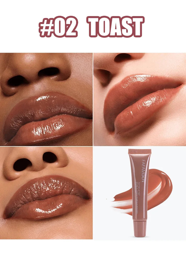 1pcs Soft Tube Mirror Lip Gloss Lip Oil Nude Brown Plumping Lip Gloss Moisturising Transparent Lipgloss Beauty Cosmetics Makeup
