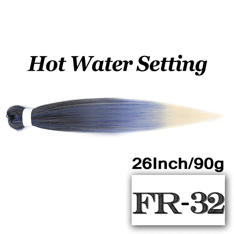 26" Easy Pre Stretched Braiding Hair Extensions 613 Blonde Jumbo Braids Synthetic Hair Bundles Yaki Straight Hair Crochet Braid