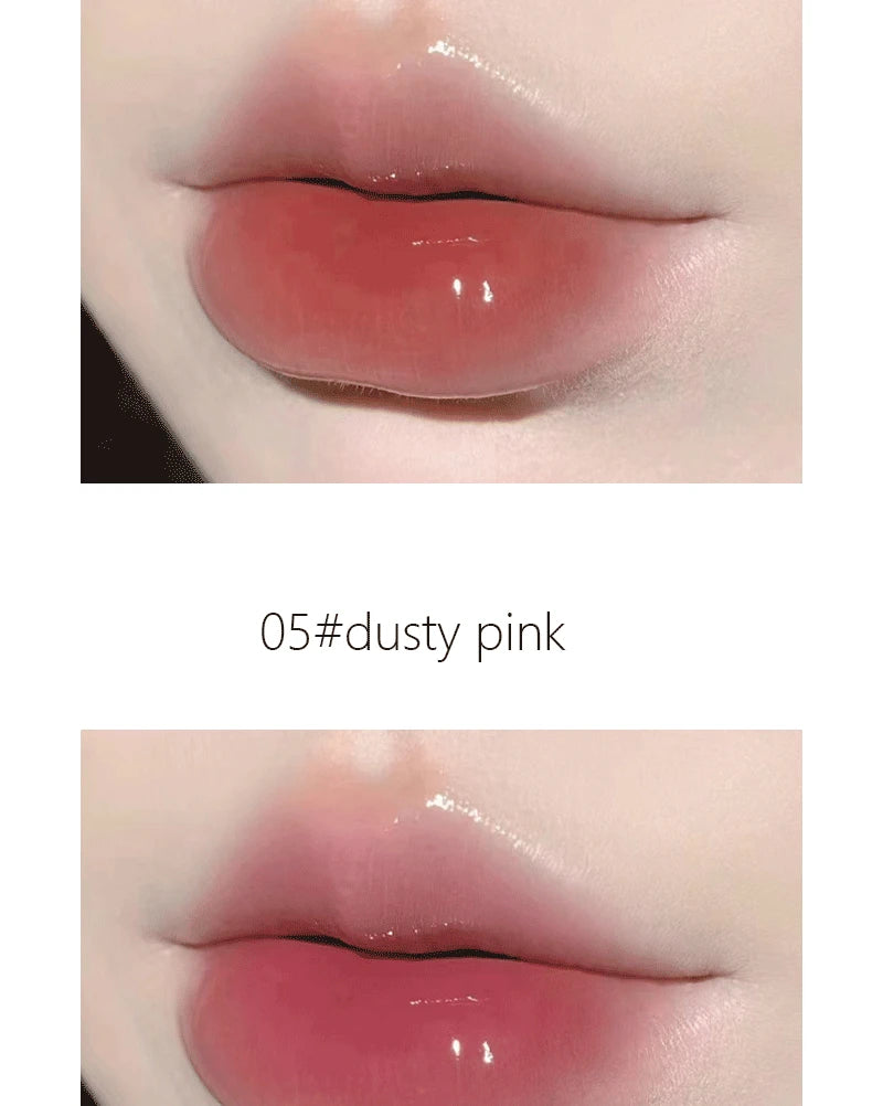 Pink Mirror Crystal Lip Gloss Makeup Water Glass Lip Glaze Plumping Waterproof Jelly Lip Tint Lipstick Moisturizing Beauty Lips