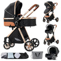 Baby Stroller 3-in-1 Travel System Carriages for Newborns Pushichair Car Seat Stroller High Landscape Lightweight Baby Prams