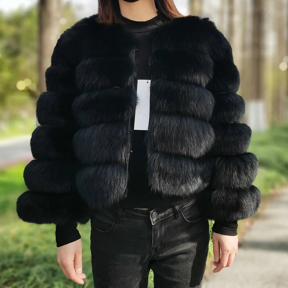 2025 MAOMAOKONG Natural Real Fox Fur Coat Women's Jackets Winter Furry Vest Luxury Beige Khaki Short Leather Female Clothing