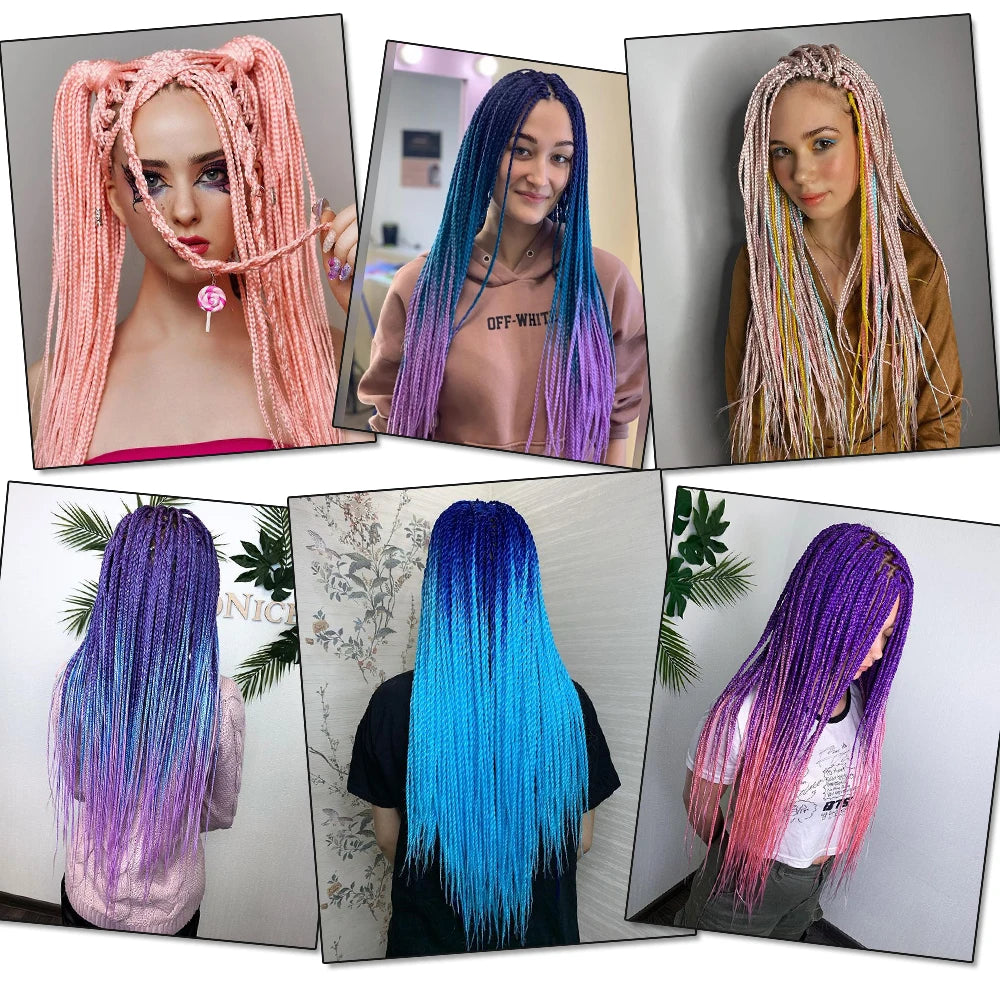 Senegalese Twist Hair Crochet Braided 24inch Synthetic Dreadlocks Crochet Hair Braids 30 Roots/Pack Senegalese Twist Box Braids