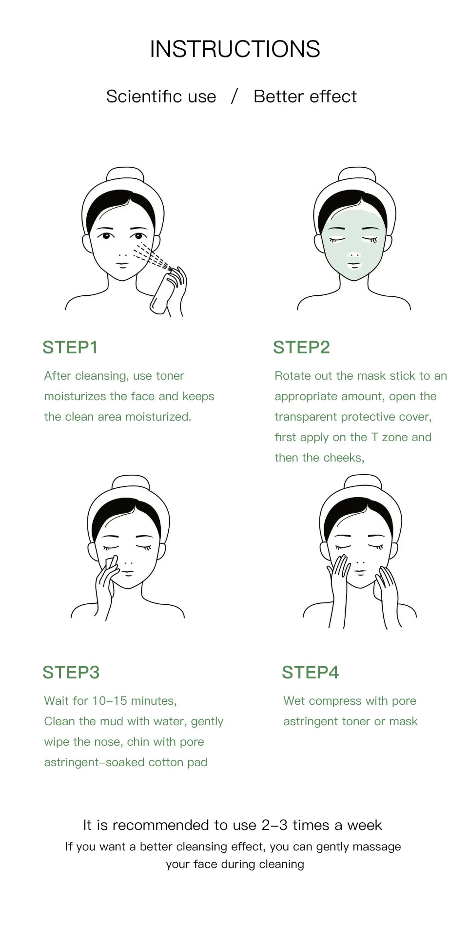 Green Tea Cleansing Stick Mask – Washable Mud Mask for Oil Control (40g)