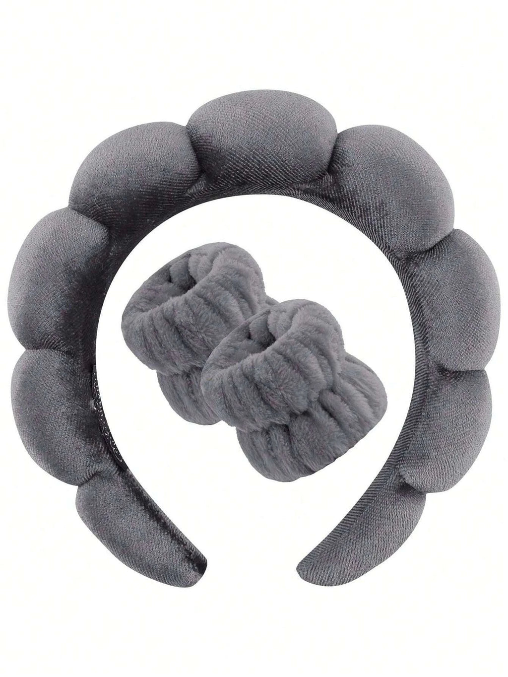 3 Piece Luxury Fiber Spa Headband and Wristband Set - Soft and Comfortable - Face Wash, Makeup Women's Hair Accessories Set