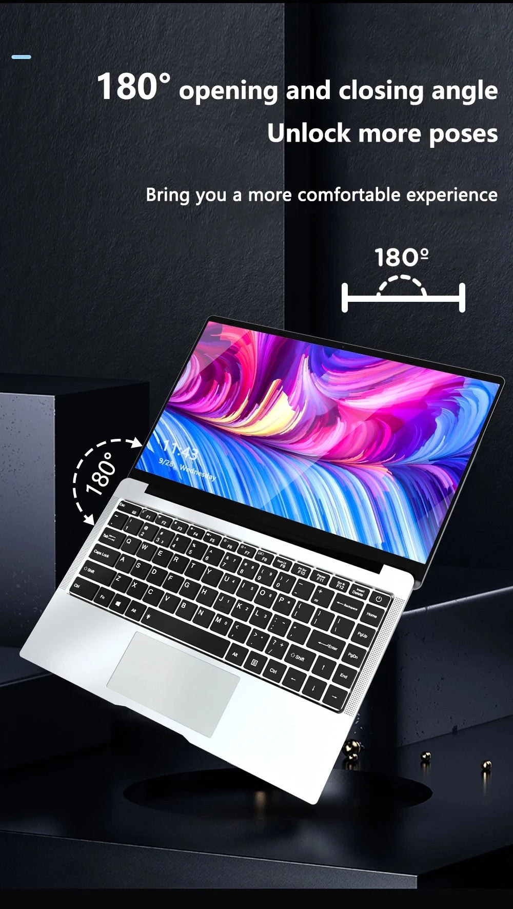 Xia Man 14.1″ Laptop — Intel Atom E3950, 12GB DDR4 RAM, 1TB SSD, Full HD 1080P IPS Display, Windows 11 Pro, Lightweight Office Notebook