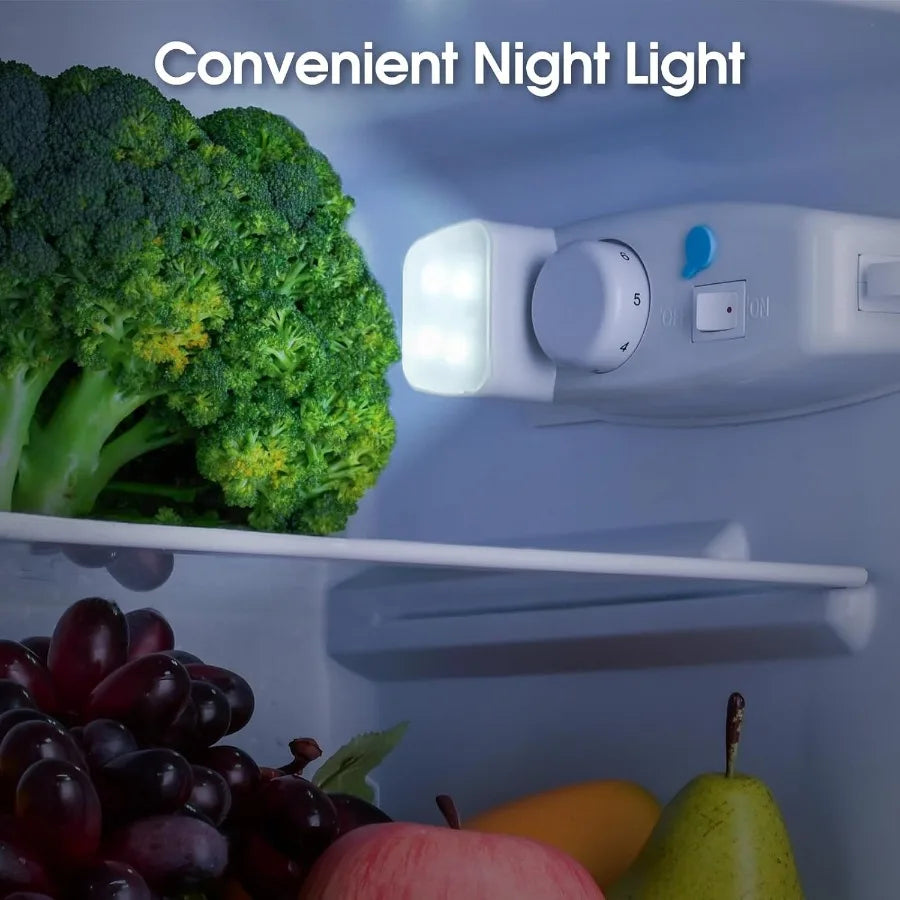 Fridge with Bottom Freezer and Drawer 4.0 Cu.Ft Double Door Refrigerator with 7 Adjustable Temperature Settings for Bedroom Dor