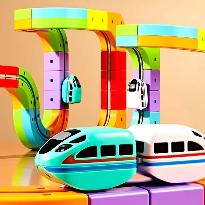 Montessori Toy 2025 Latest Educational Toys Assembly Magic Track Train Set Children'S Toys Non-Remote Control Rail Car Gift Box