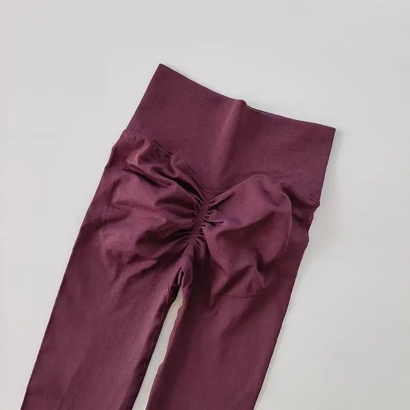 Seamless High-Waist Yoga Leggings – Push-Up Hip Lift Fit