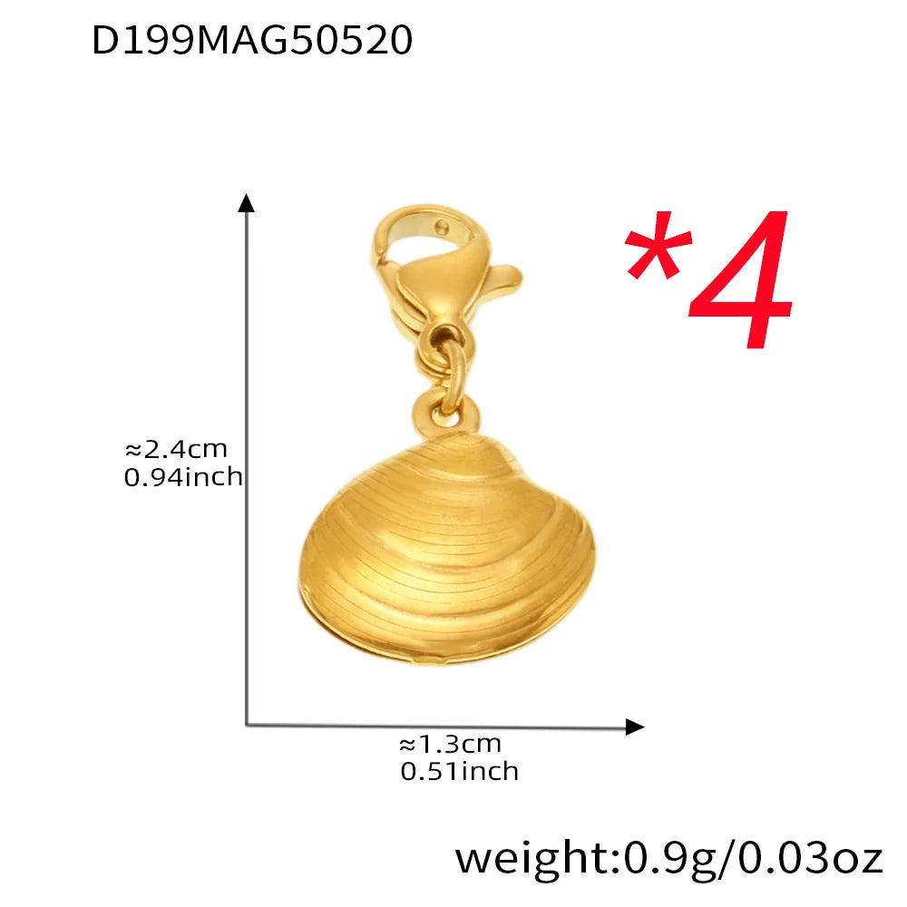 18K Gold-Plated Starfish Dolphin Shell Bracelet | 316 Stainless Steel Women’s Trend Jewelry 2025