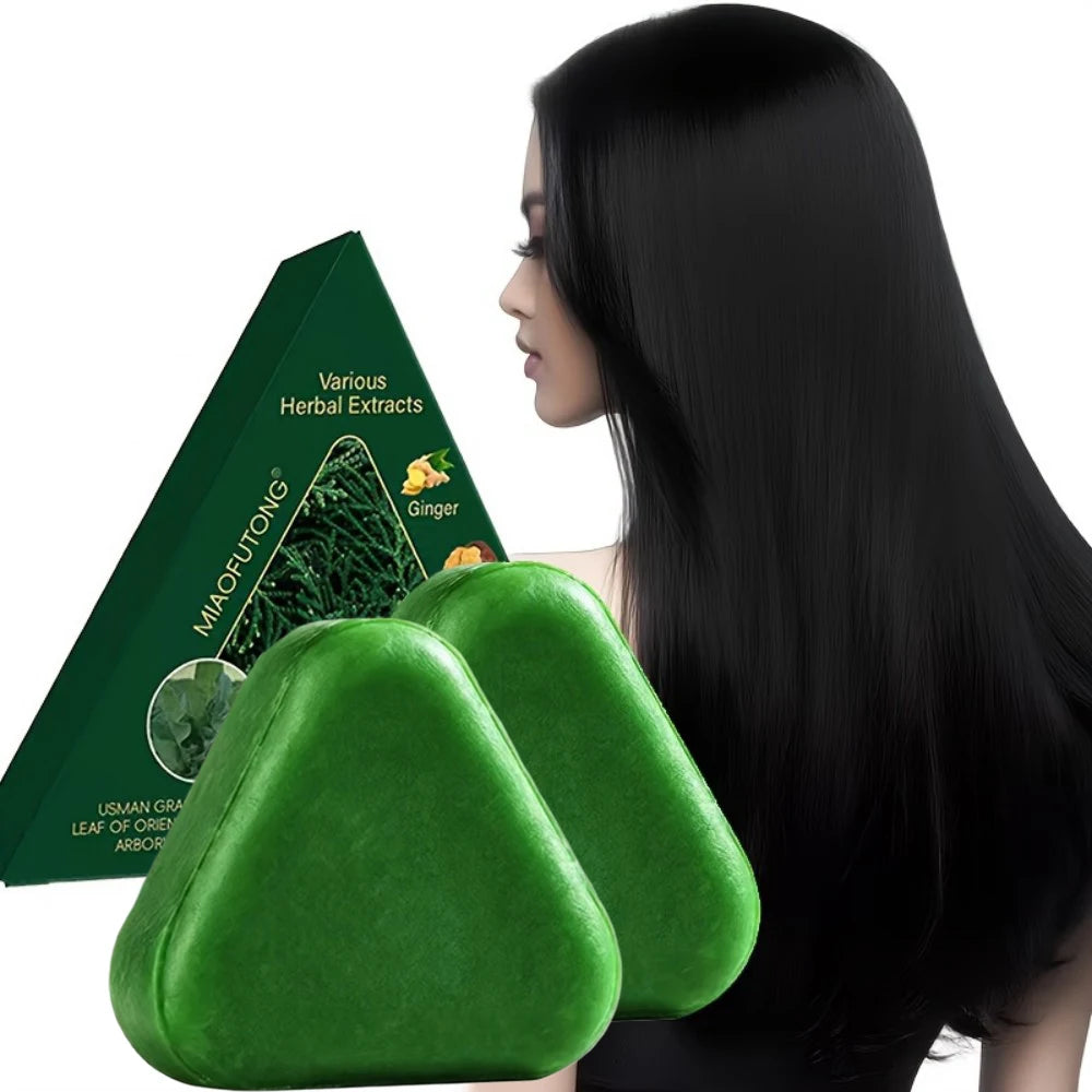 Natural Herbal Shampoo Soap Usman Grass Handmade Soap Hair Nourishing, Oil Control, Refreshing, Fluffy and Soothing Hair Care