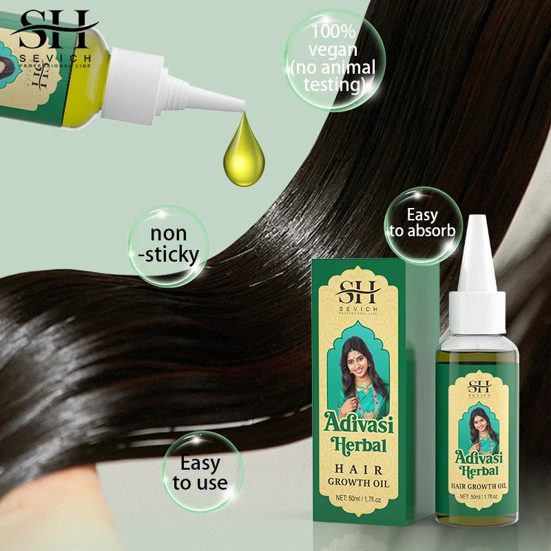 Sevich Ayurvedic Hair Growth Oil – 50ml Adivasi Organic Coconut Oil Serum for Fast Regrowth & Anti-Hair Loss