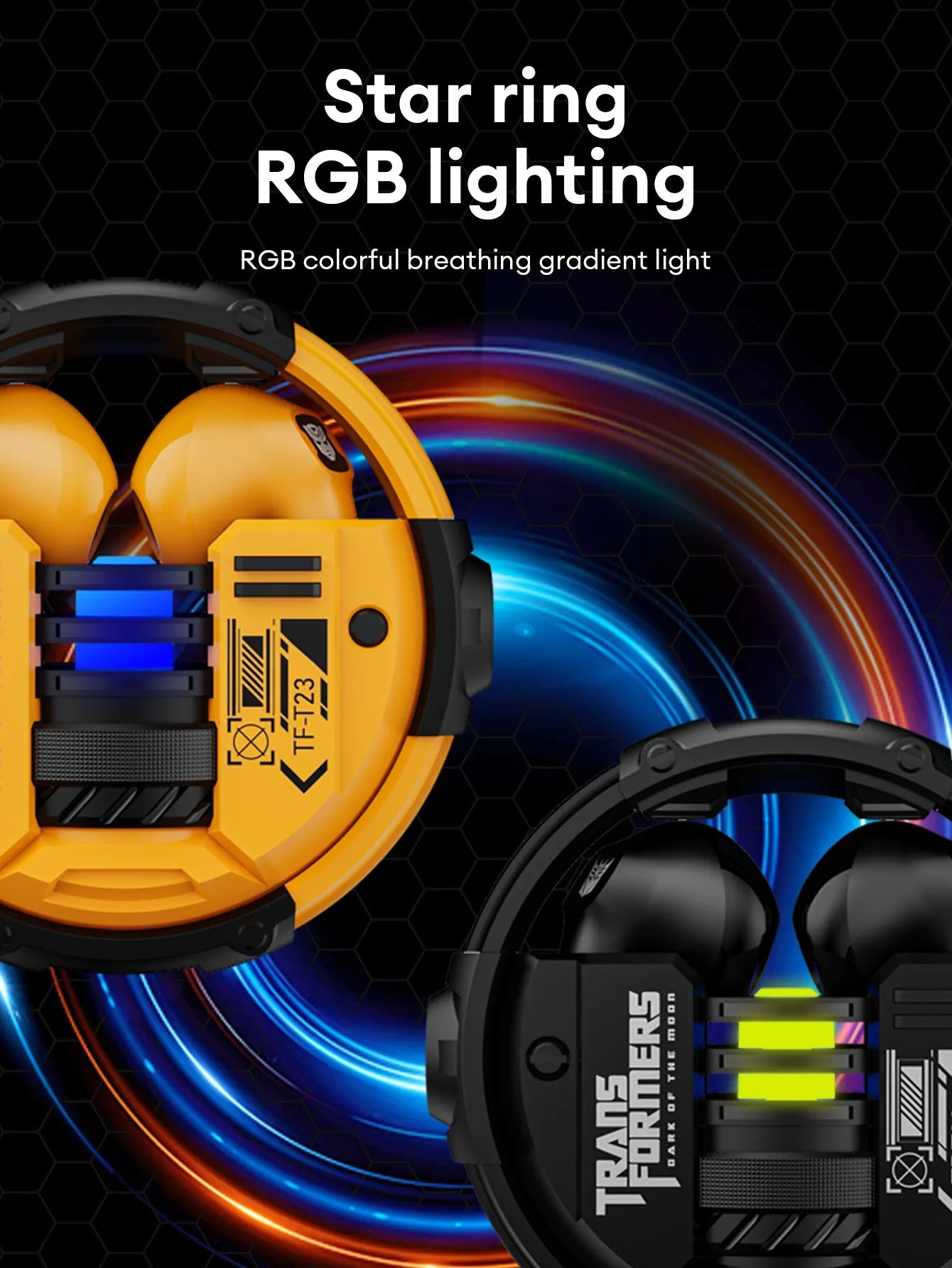 TRANSFORMERS TF-T23 TWS Earbuds — Bluetooth 5.4 Gaming Earphones