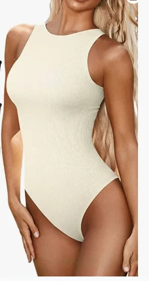 Ribbed Sleeveless Bodysuit (Tummy Control)