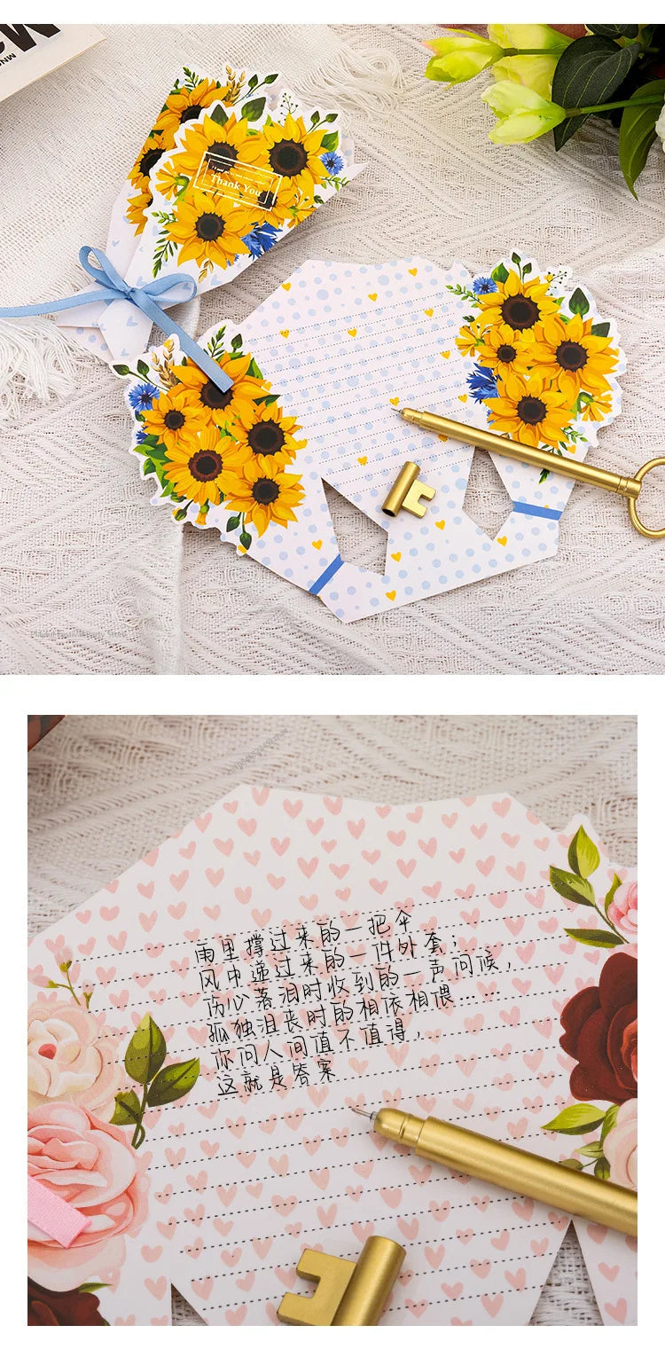 3D Carnation Bouquet Greeting Card — Hot-Stamped, Foldable Keepsake (11.5 × 17 cm)