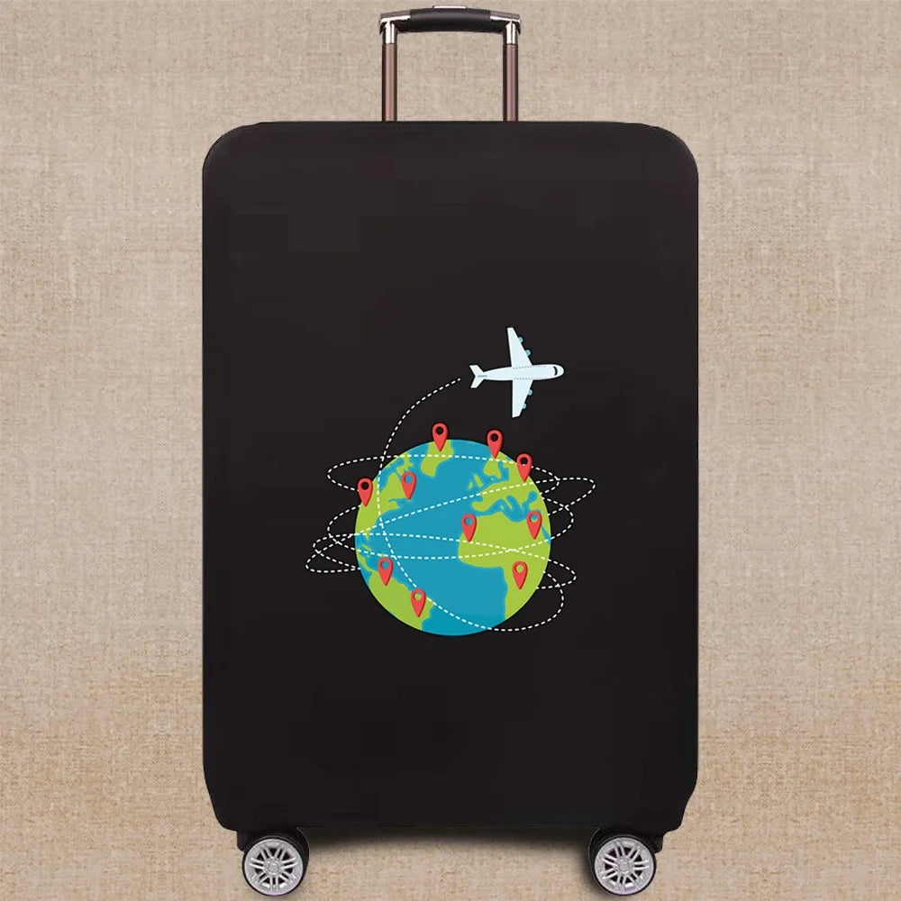 Travel Elastic Protective Cover Luggage Case Travel Global Pattern Series Luggage Cover 18-32inch Travel Accessories