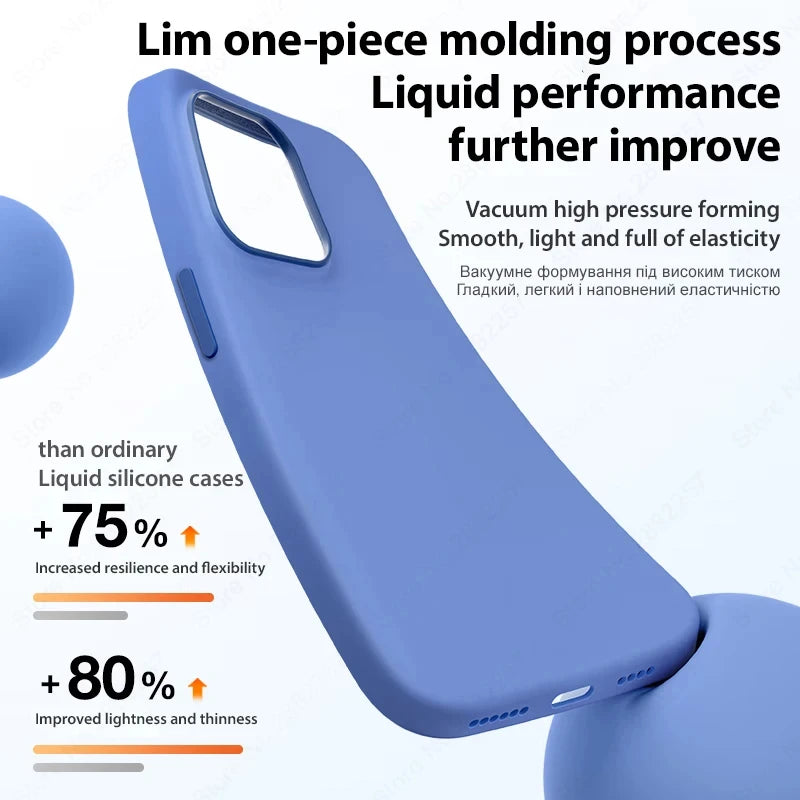 Original Liquid Silicone Case For Apple iPhone 16 14 13 12 11 15 Pro Max Plus Official Case Shockproof Cover Phone Accessories