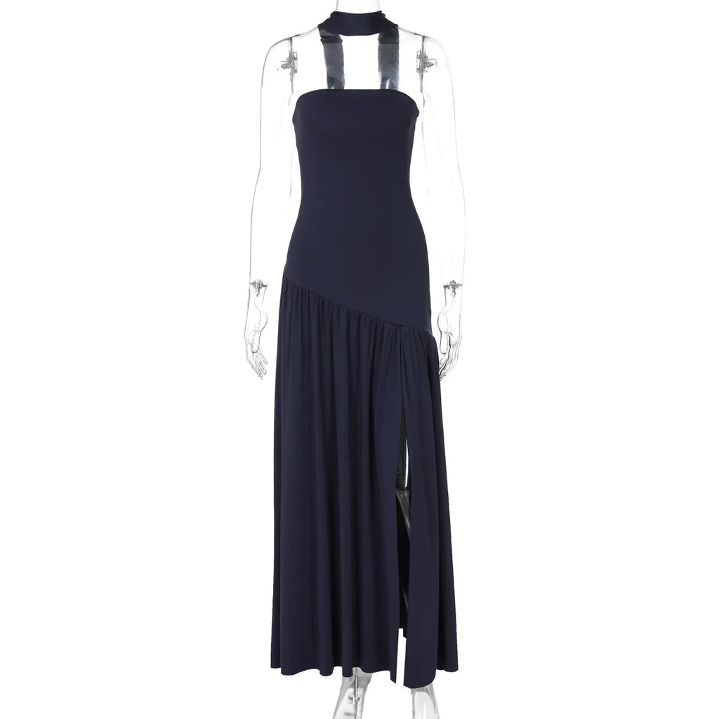 Giyu Sexy Evening Party Dresses Women 2025 Autumn Summer Maxi Long Dress Elegant Strapless Split Backless Pleated Dress