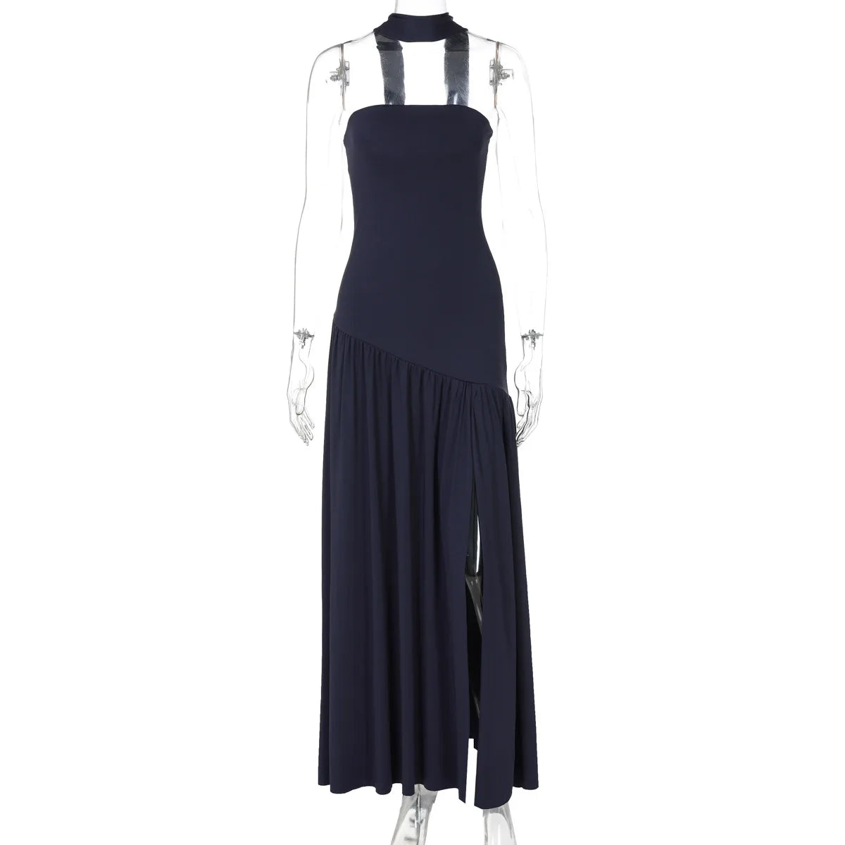 Giyu Sexy Evening Party Dresses Women 2025 Autumn Summer Maxi Long Dress Elegant Strapless Split Backless Pleated Dress