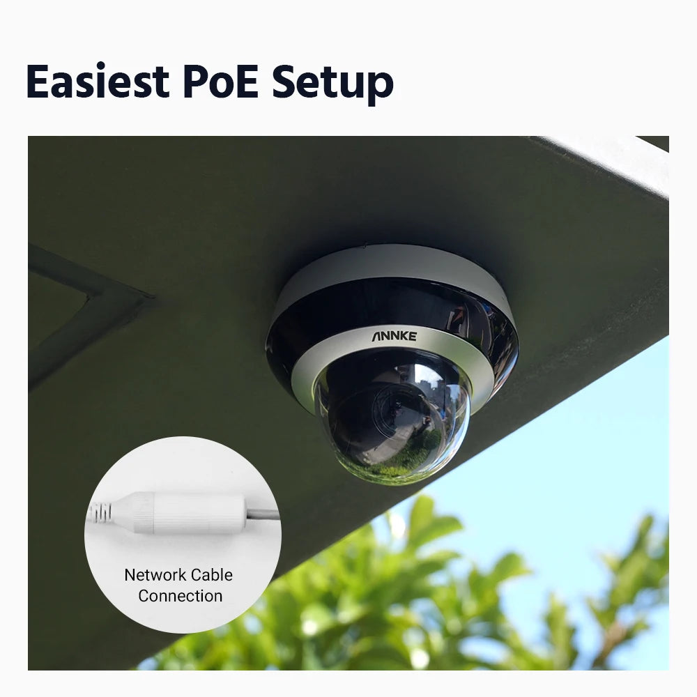 ANNKE Smartest 4MP Super HD PTZ Camera Security POE Camera 4X Optical Zoom Surveillance IP Camera With AI Detection Audio Record