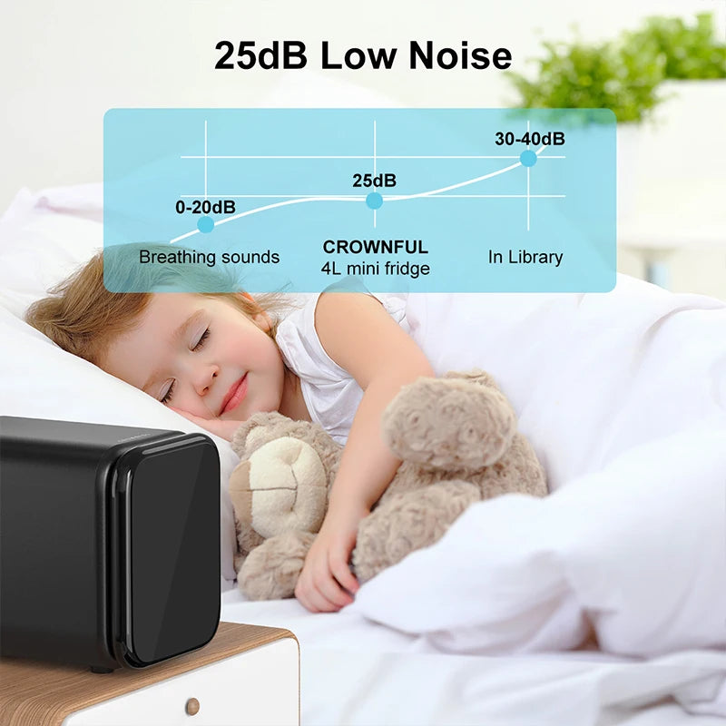 Crownful 4L Mini Fridge Refrigerator Portable Beauty Makeup Skincare Refrigerator Constant Temperature Car Mini Fridge for Home