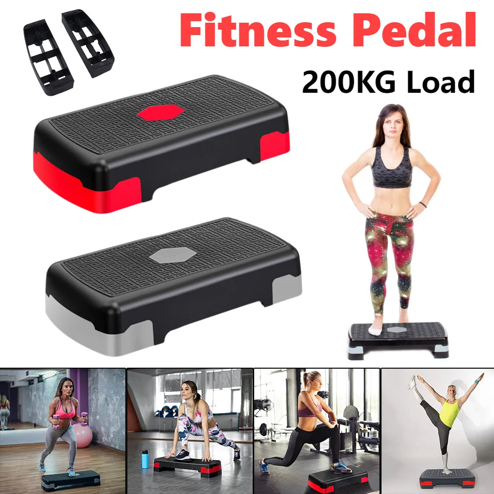 Fitness Height Step Pedal Aerobic Fitness Stepper Cardio Pedal Exerciser Stable 200KG Load Home Training Gym Exercise Foot Pedal