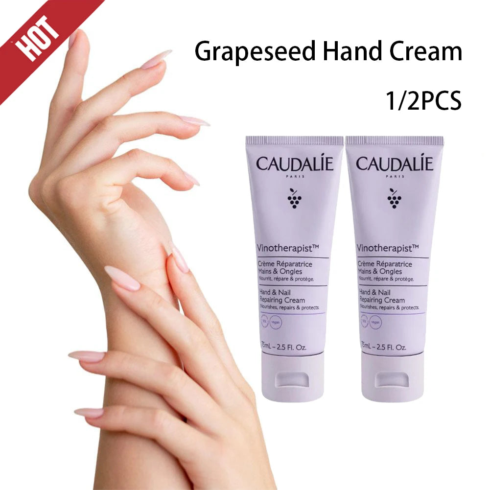 Caudalie 2PCS Grape Seed Moisturizing Hydrating Dry and Rough Hand Cream Added Nail Care Ingredients 2026 Winter Gift