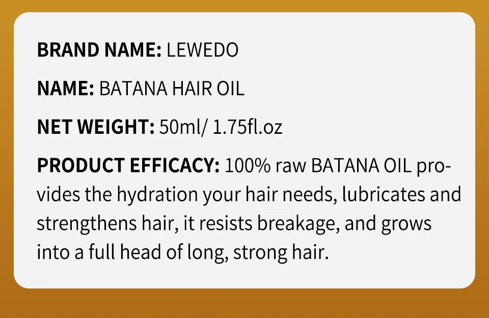 Lewedo Hair Growth Batana Oil Serum – Natural Repair & Fast Regrowth Essential Oil (Unisex)