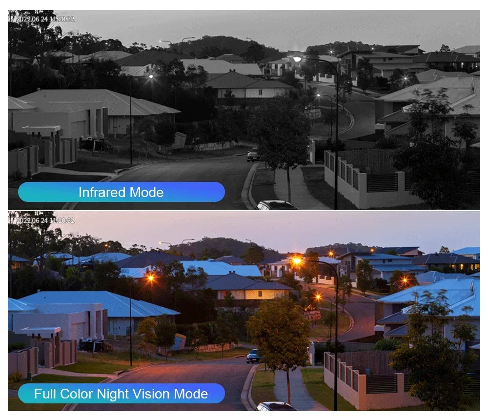 Outdoor 10K WiFi6 Camera 20MP 10X Optics Zoom Three Screen Four Len PTZ Automatic Tracking 6K Dual Lens Waterproof Security CCTV