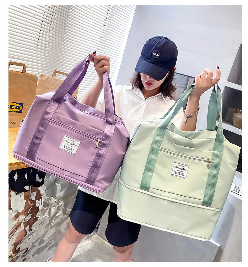 Large Capacity Expanding Double back Travel Bags Luggage Organizer Bag Handbag Waterproof Foldable Travel Clothes Storage Bag