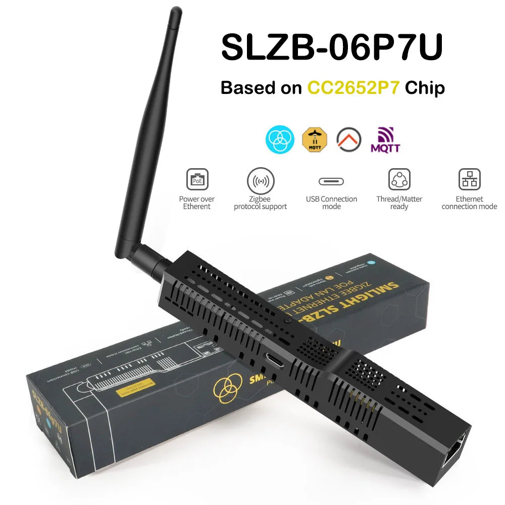 SMLIGHT SLZB-06/M/P7 Zigbee 3.0 to Ethernet,USB,and WiFi gateway coordinator with PoE,works with Zigbee2MQTT,Home Assistant,ZHA