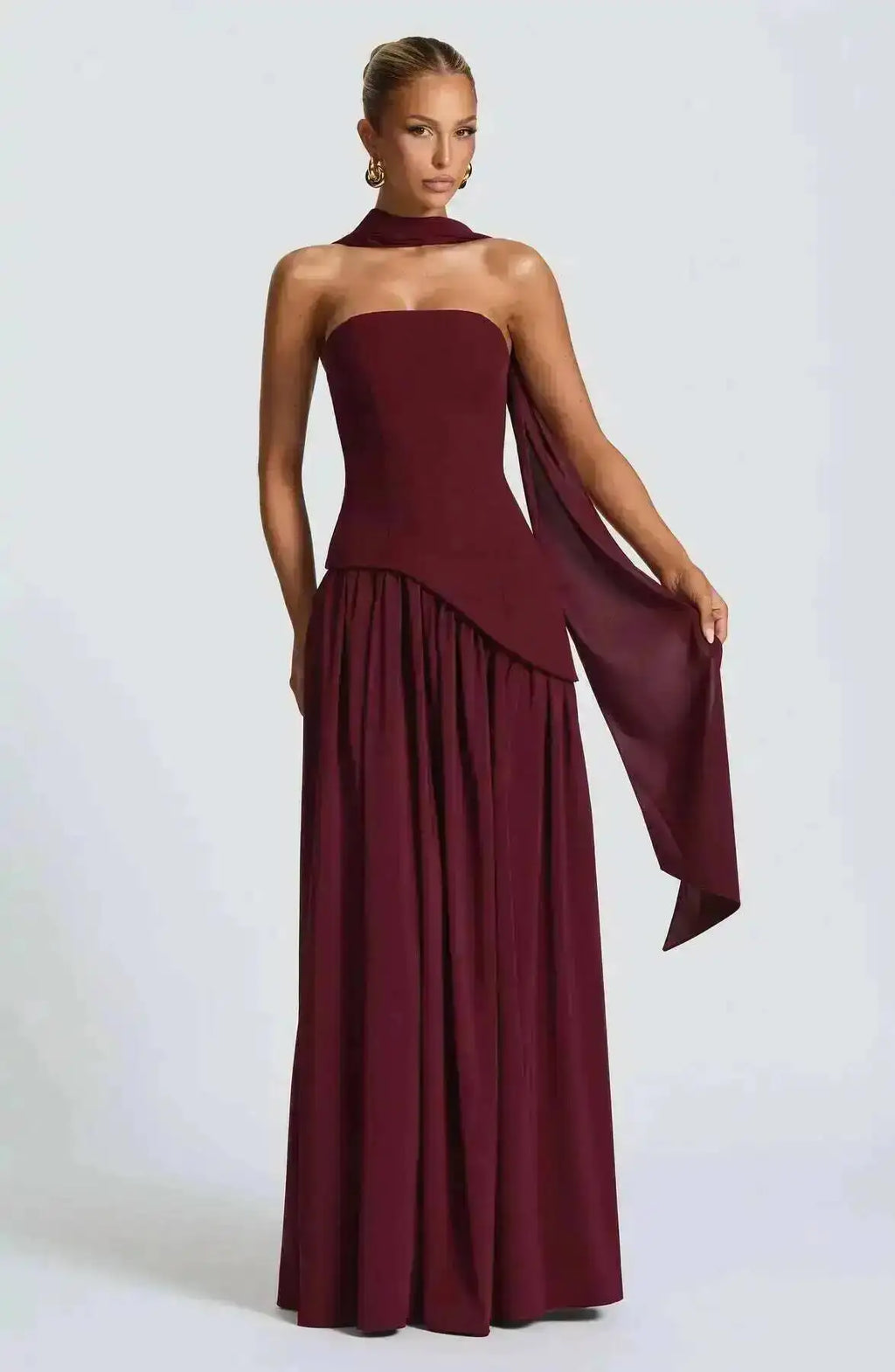 Giyu Sexy Evening Party Dresses Women 2025 Autumn Summer Maxi Long Dress Elegant Strapless Split Backless Pleated Dress