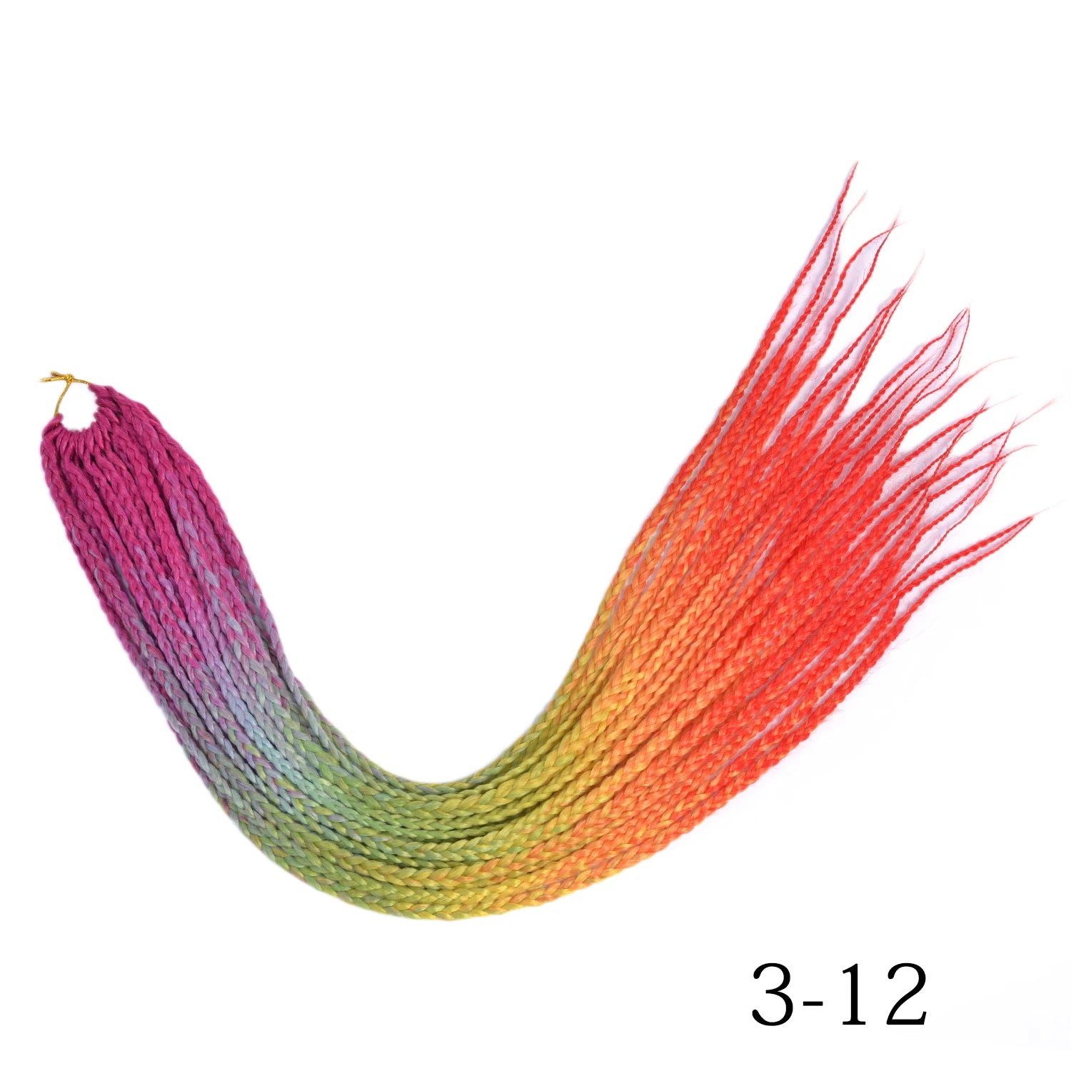 Synthetic Box Braids Hair Colored Crochet Hair Extensions Ombre Blue Gray Hook Braids Hairpiece For Women Cosplay Daily Use 24''