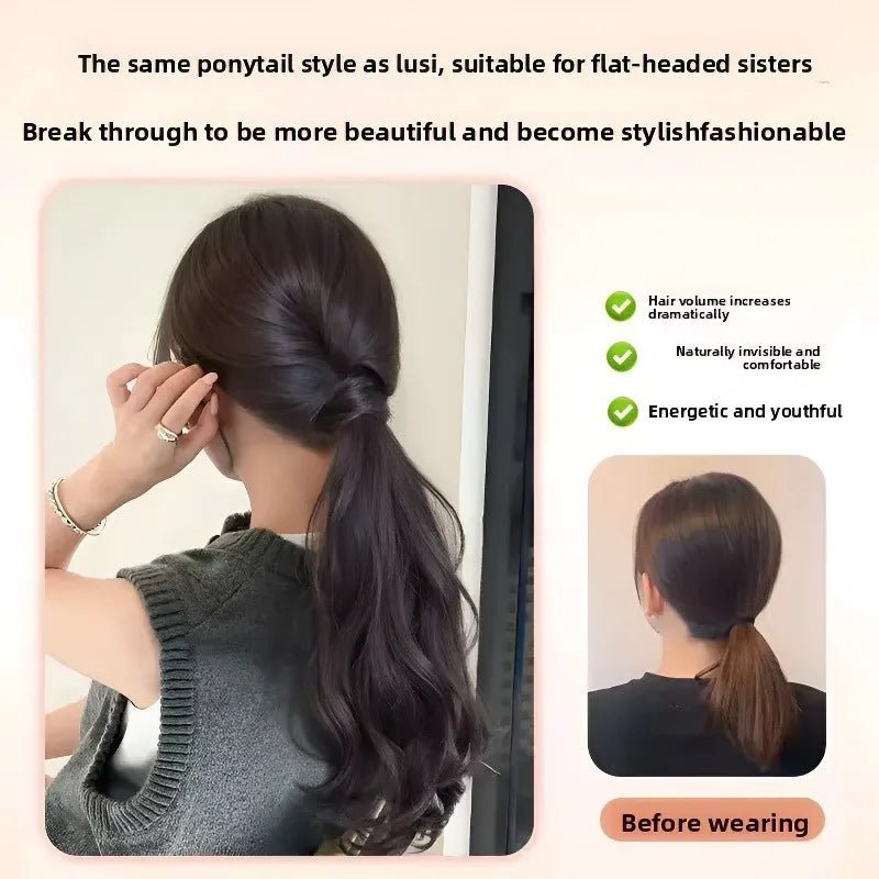 Vitality Synthetic Wig Ponytail Long Wavy Ponytail Hair With High Elasticity Rubber Band Heat Resistant Hairpiece For Daily Use