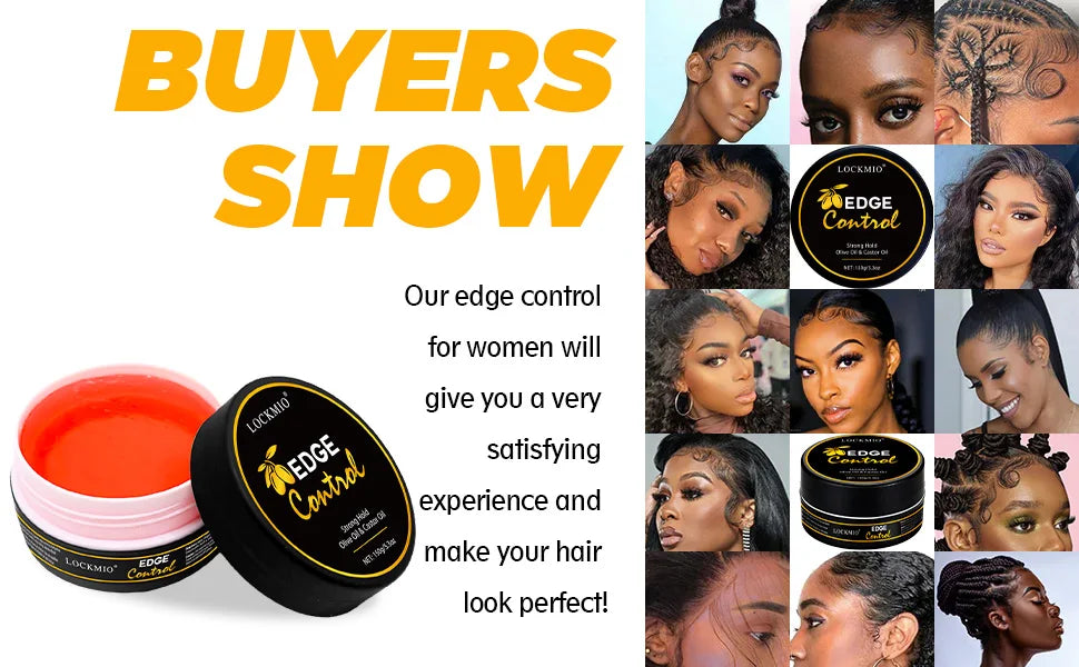 Edge Control Gel Pomade – Anti-Frizz Baby Hair & Bangs Styling Wax (150g)