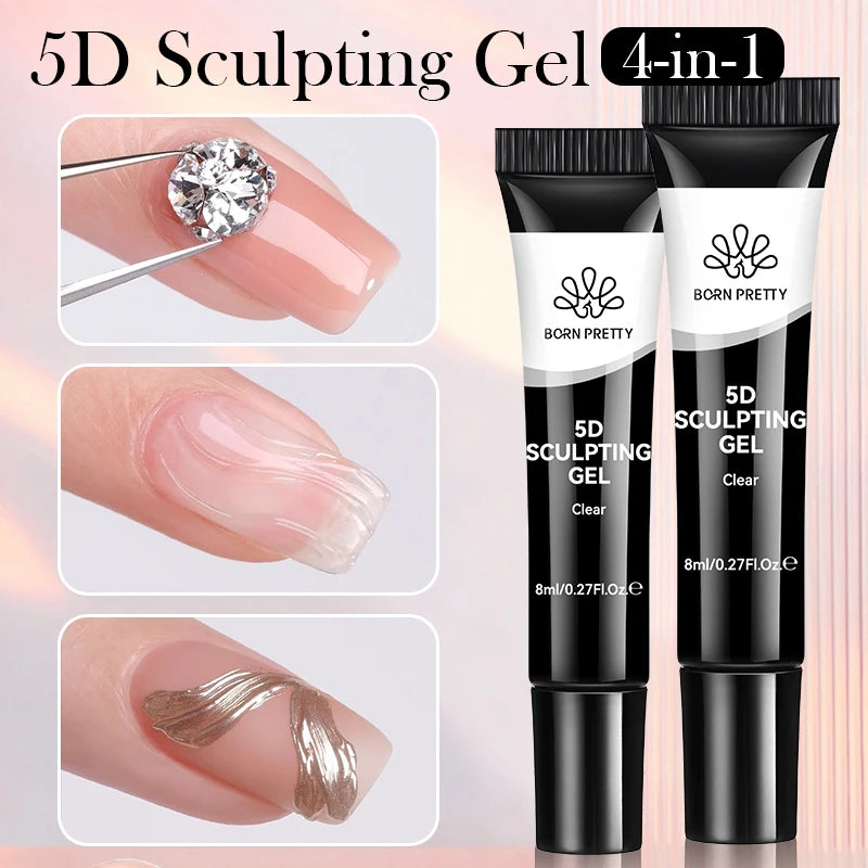 BORN PRETTY 5D Sculpting Nail Gel (8ml) – Emboss & Carve 3D Designs