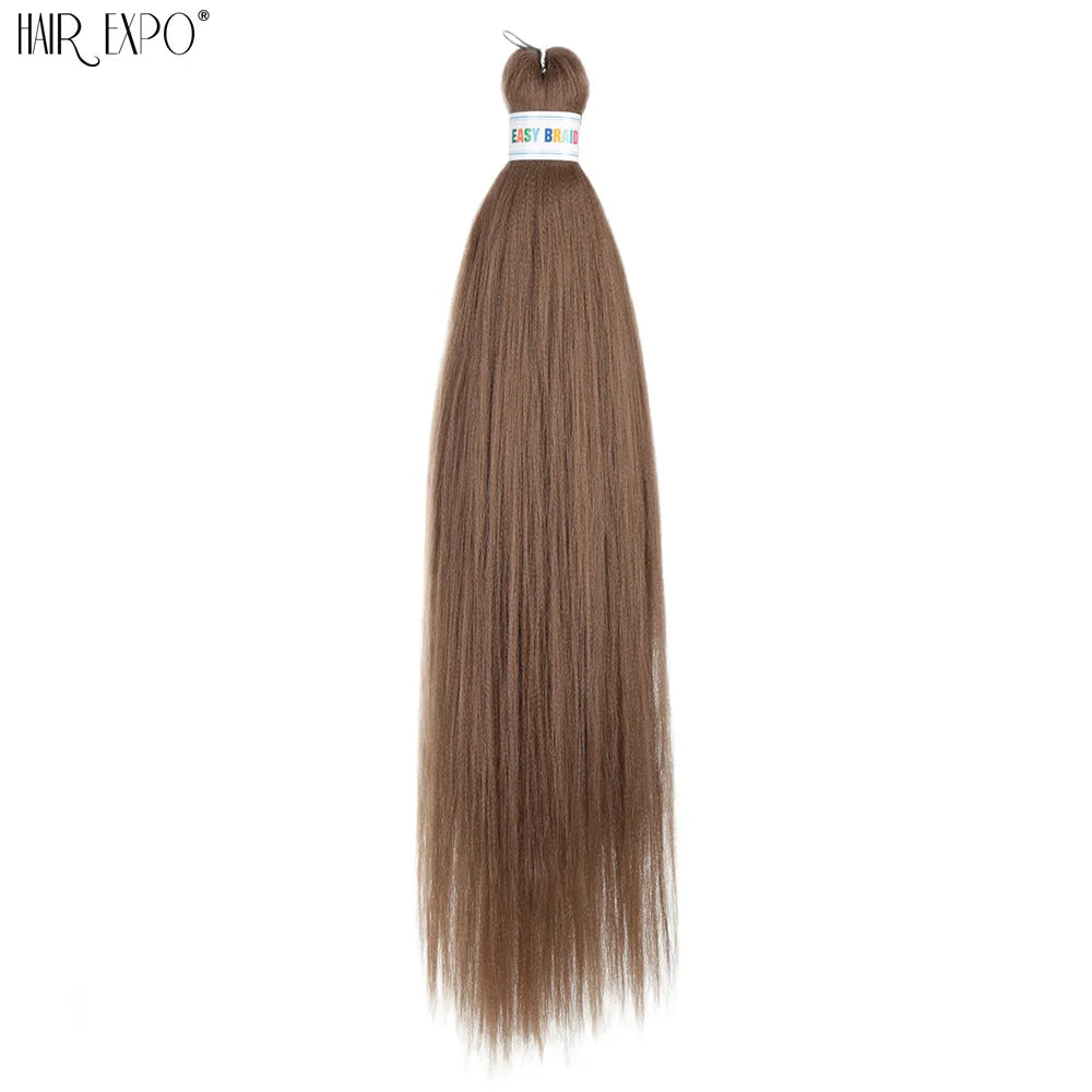 26Inch Easy Braids Hair Synthetic Colourful Pre Stretched Braiding Hair Extensions Jumbo Braids Ombre Yaki Long Straight Hair