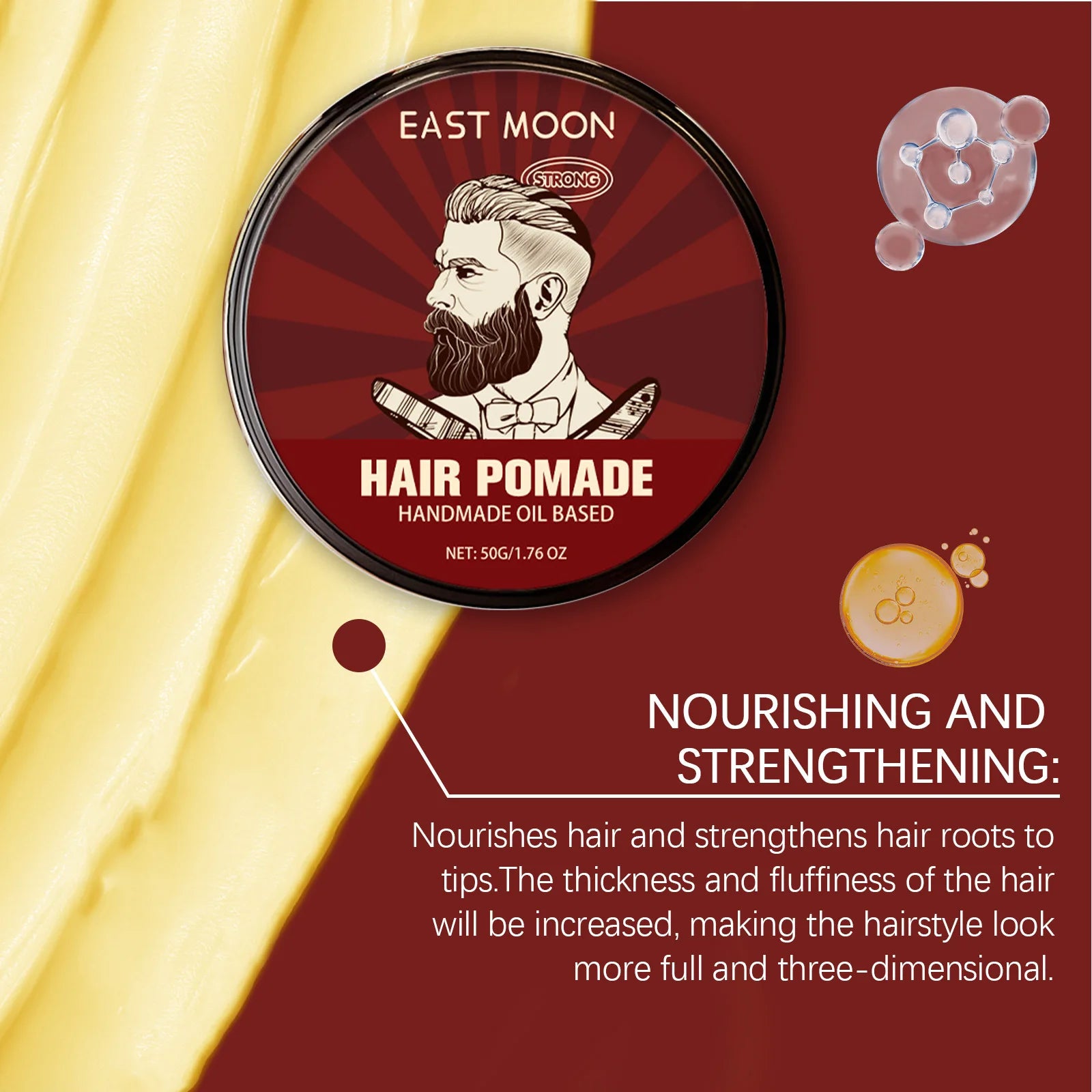Man Hair Styling Pomade Non-greasy Control Roots Edges Balm Lasting Finished Molding Easy Lock in Water Woman Hair Shaping Waxs
