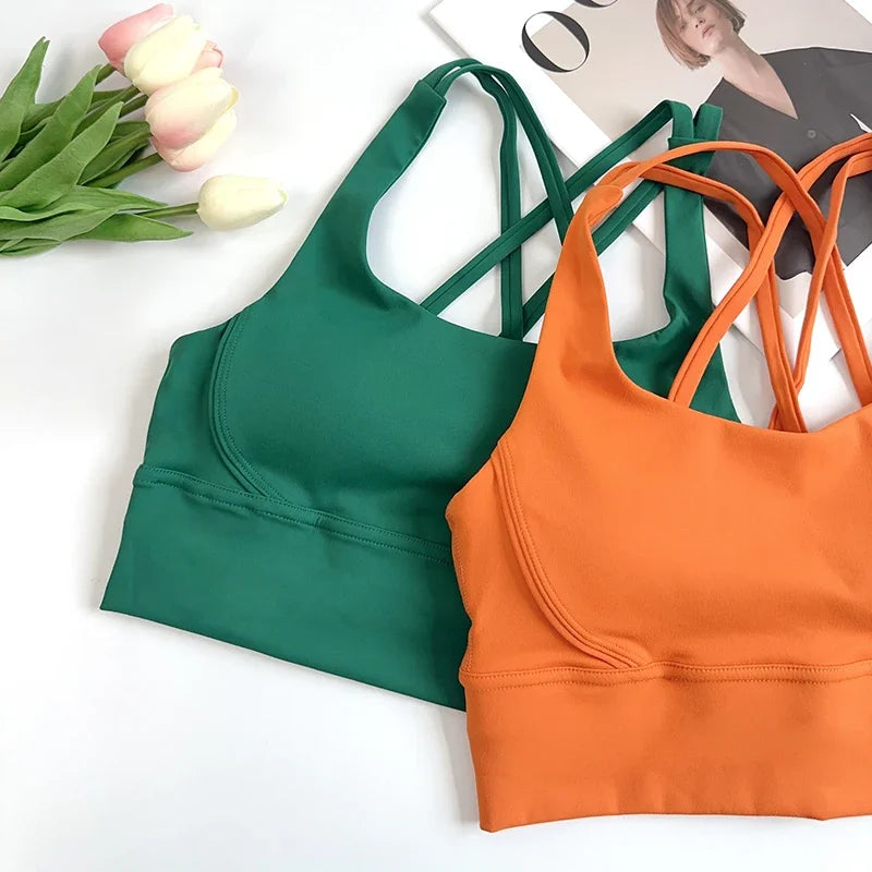 ZOCI 2-Piece Naked-Feel Yoga Set — Strappy Sports Bra & High-Waist Shorts for Women