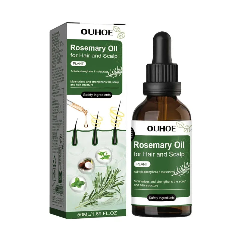 Rosemary + Mint Hair & Scalp Oil – Lightweight Root-Nourishing Blend (50ml)