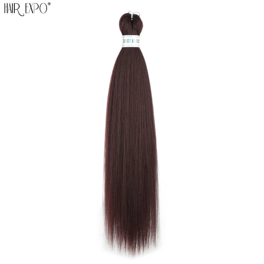 26Inch Easy Braids Hair Synthetic Colourful Pre Stretched Braiding Hair Extensions Jumbo Braids Ombre Yaki Long Straight Hair