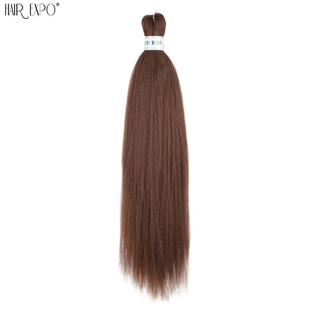 26Inch Easy Braids Hair Synthetic Colourful Pre Stretched Braiding Hair Extensions Jumbo Braids Ombre Yaki Long Straight Hair