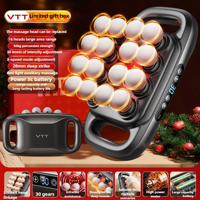 Brand high-end 16-head fascia gun multi-head massager, waist and back muscles deep relaxation 16-head massager