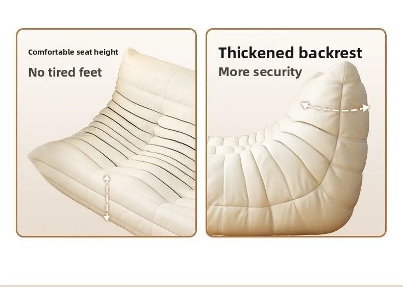 Double Caterpillar Suede Sofa Small Apartment Trendy Bedroom Single Lounging Area Lazy Living Room Tatami Inspired Cozy Design