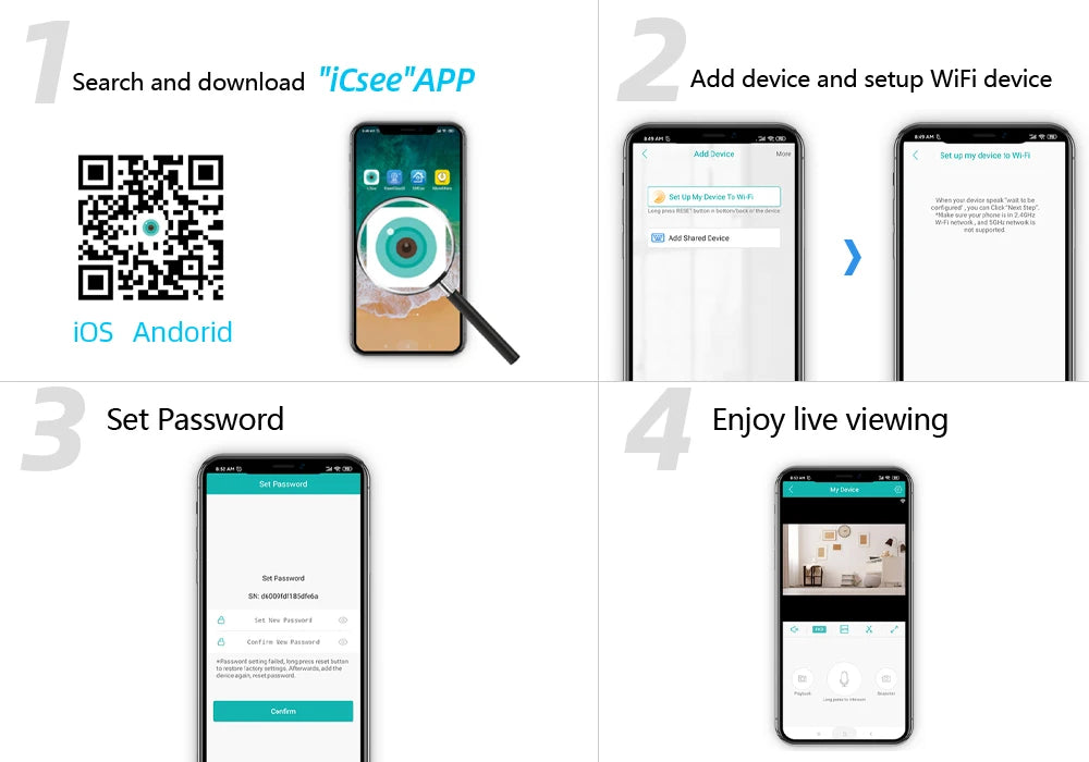 50X 30X Optical Zoom 5MP PTZ Security Camera Outdoor Waterproof Wifi PTZ IP Camera Color Night Vision CCTV Human Detection ICSEE