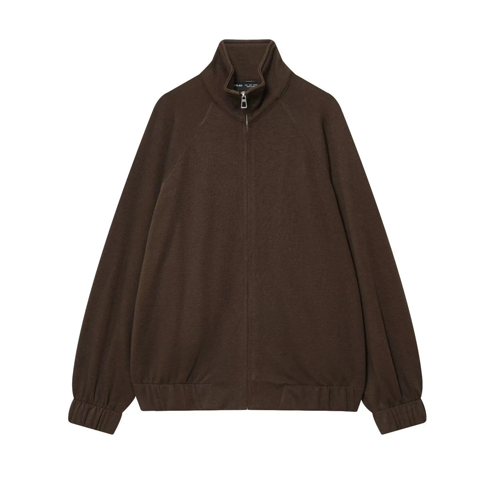 Women’s 2-Piece Set – Stand Collar Zip Sweatshirt & Soft Straight-Leg Pants (Autumn 2025)