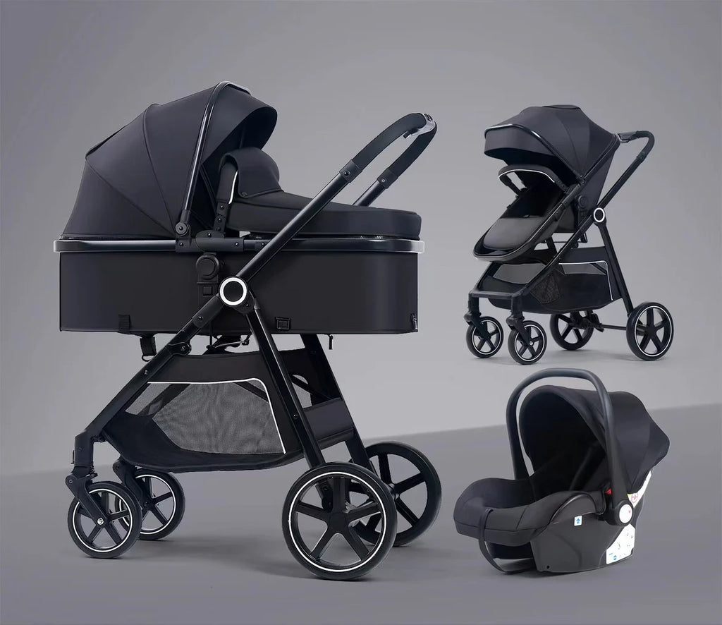 Multifunctional Three-in-one Stroller Lightweight Children's Stroller Deluxe High Landscape Stroller Foldable Newborn Carriage