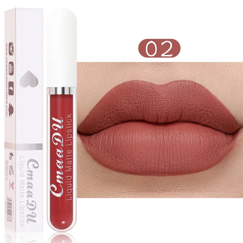 6 Colors/Set Fashion Matte Lip Gloss Sets Natural Moisturize Waterproof Lasting Velvet Sexy Red Liquid Lipstick Beauty Cosmetic