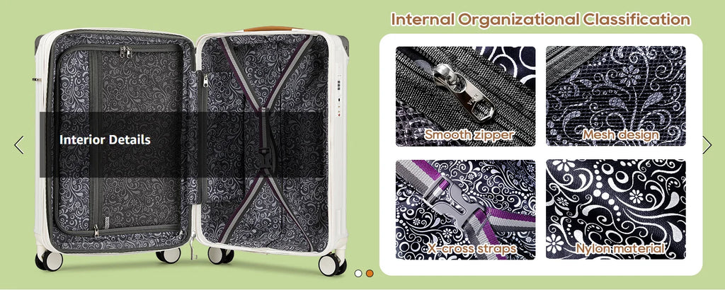 Joyway 20″ Expandable PP+ABS Carry-On | Cup Holder, USB Ports, TSA Lock & 360° Spinner Wheels