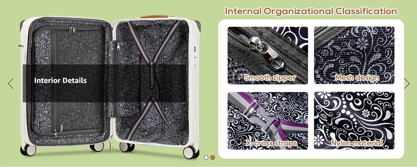 Joyway 20″ Expandable PP+ABS Carry-On | Cup Holder, USB Ports, TSA Lock & 360° Spinner Wheels