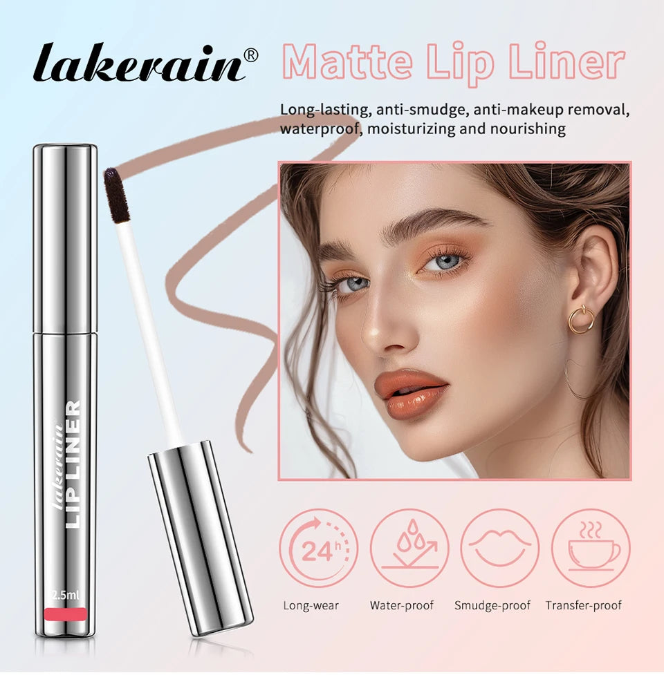 ibcccndc Waterproof Peel-Off Lip Liner & Tint (4 Colors, Long-Lasting Matte)